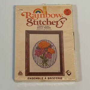 Vintage Rainbow Stitchery "Pansy Oval"